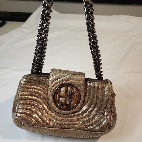 Iconic Henri Bendel Rare No. 7 Crocodile Leather Shoulder Bag with Chain Strap - Picture 9 of 10